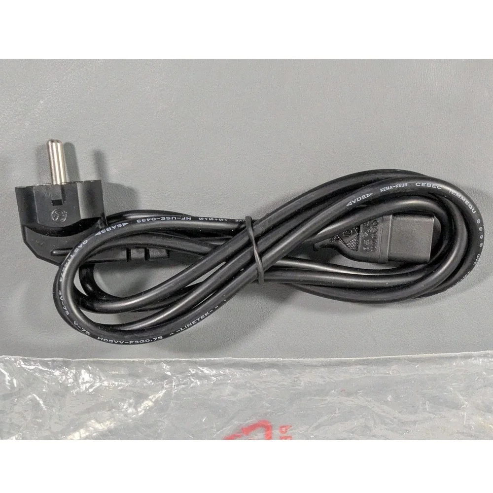 Linetek LS-60 European Power Cord Schuko Type F to C13 10A 250V Black 6ft 71in